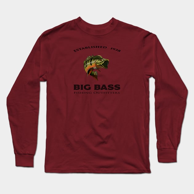 Big Bass Long Sleeve T-Shirt by PeggyNovak